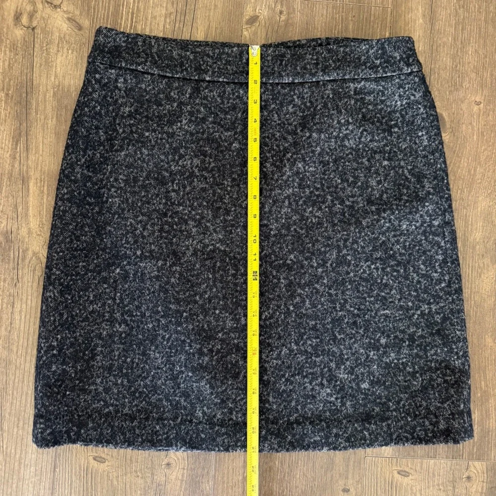 DKNY Tweed Mini Skirt Womens 12 Grey Wool Blend A-Line Academia Goth Luxury